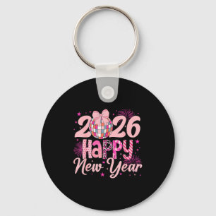 Happy New Year Party 2026 Disco Ball Family Matchi Key Ring