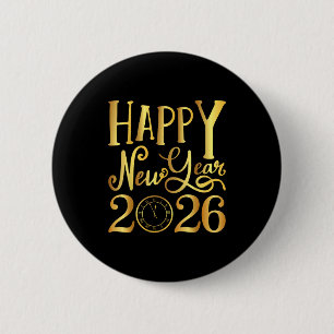 Happy New Year Party 2026 Family Matching 6 Cm Round Badge
