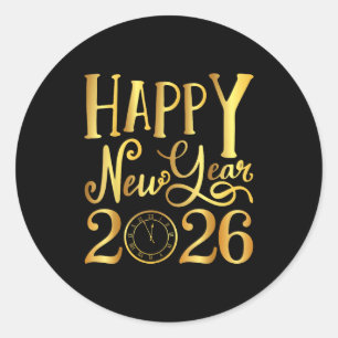 Happy New Year Party 2026 Family Matching  Classic Round Sticker