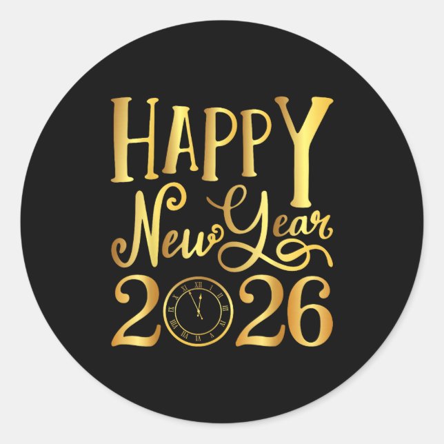 Happy New Year Party 2026 Family Matching  Classic Round Sticker (Front)