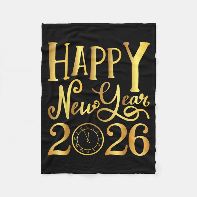 Happy New Year Party 2026 Family Matching  Fleece Blanket (Front)
