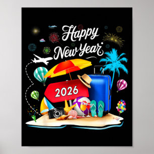 Happy New Year Party 2026 Family Matching Vacation Poster