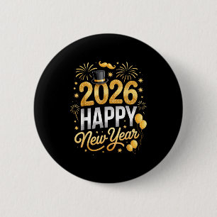 Happy New Year Party 2026 Fireworks Family Matchin 6 Cm Round Badge