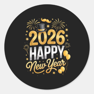 Happy New Year Party 2026 Fireworks Family Matchin Classic Round Sticker