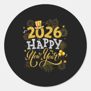 Happy New Year Party 2026 Fireworks Family Matchin Classic Round Sticker