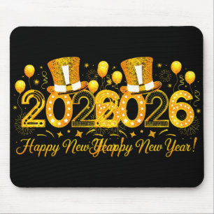 Happy New Year Party 2026 Fireworks Family Matchin Mouse Mat