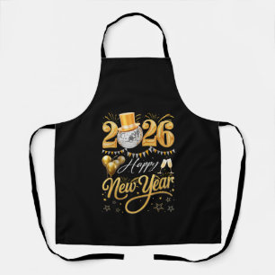 Happy New Year Party 2026 Funny Balloon Family Mat Apron