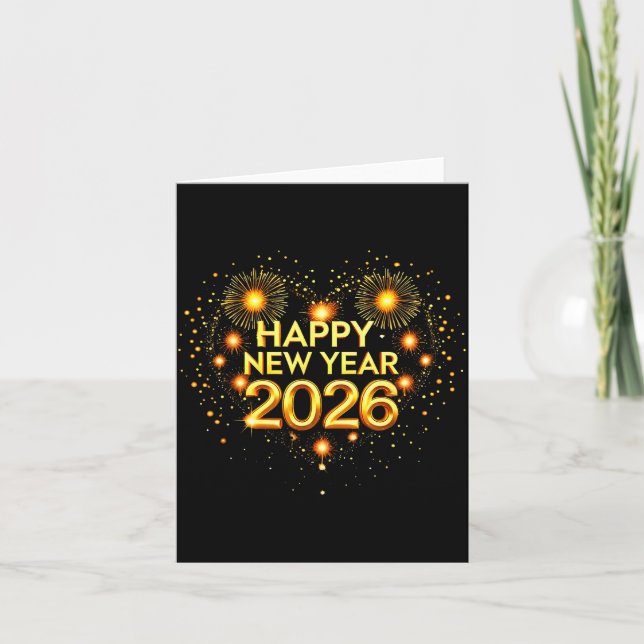 Happy New Year Party 2026 Funny Balloon Family Mat Card (Front)