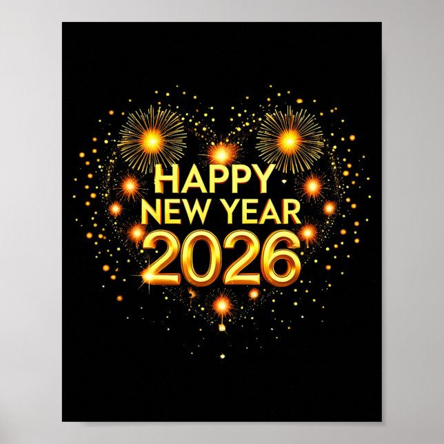 Happy New Year Party 2026 Funny Balloon Family Mat Poster (Front)