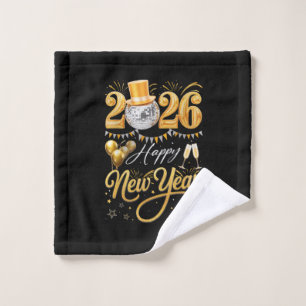 Happy New Year Party 2026 Funny Balloon Family Mat Wash Cloth