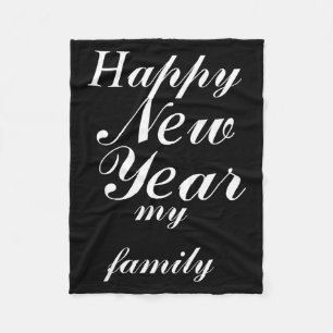 Happy New Year Party 2026 Funny Balloon My Family  Fleece Blanket