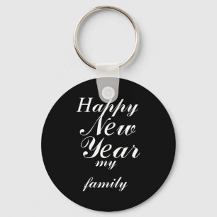 Happy New Year Party 2026 Funny Balloon My Family Key Ring