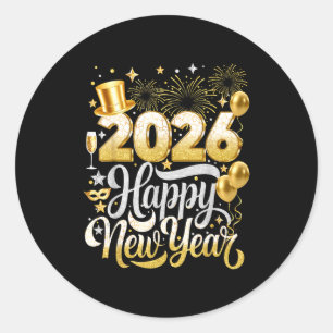 Happy New Year Party 2026 Nye Funny Family Matchin Classic Round Sticker