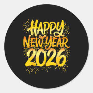 Happy New Year Party 2026 Nye Funny Family Matchin Classic Round Sticker