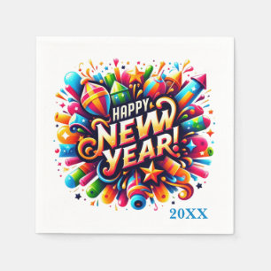 Happy New year party add year Napkin