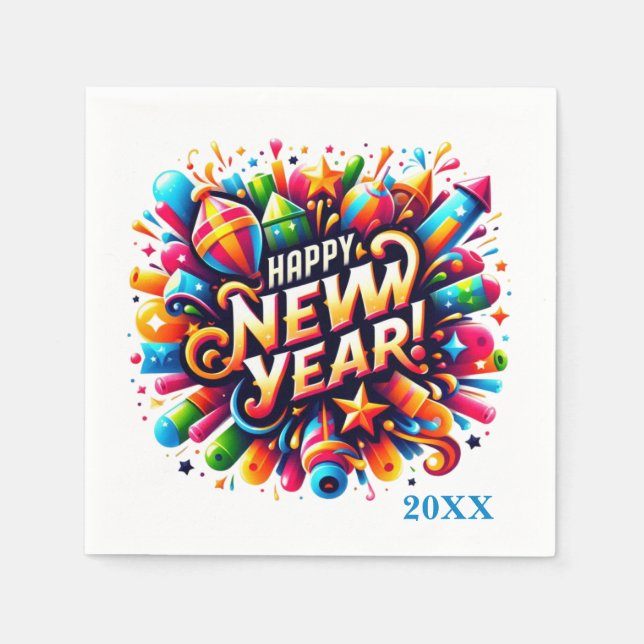 Happy New year party add year Napkin (Front)