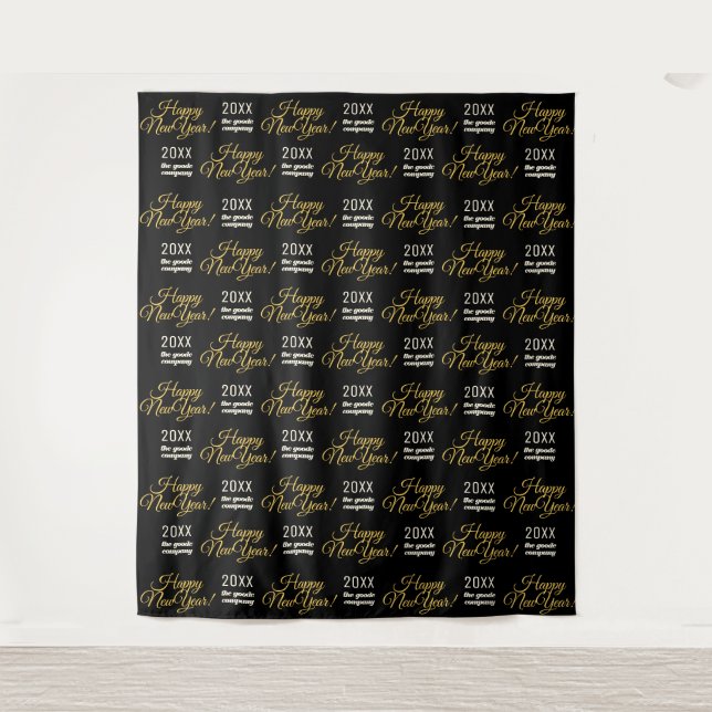 Happy New Year Party Backdrop Step and Repeat Tapestry (Front)