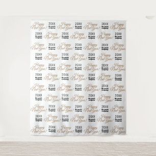 Happy New Year Party Backdrop Step and Repeat Tapestry