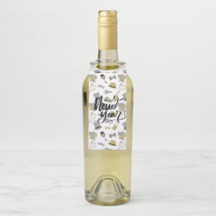 Happy New Year Party Bottle Tag