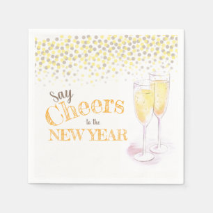 Happy New Year party champagne paper  Napkin