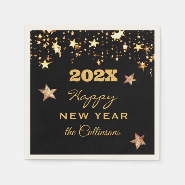 Happy New Year Party Cocktail Napkin (Front)