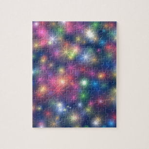 Happy New Year Party Glitter Stars Jigsaw Puzzle