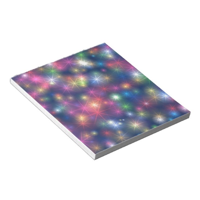Happy New Year Party Glitter Stars Notepad (Angled)