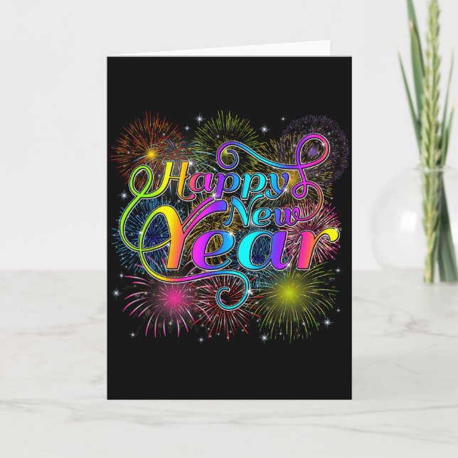 Happy New Year Party New Years Eve 2026 Fireworks  Card (Front)