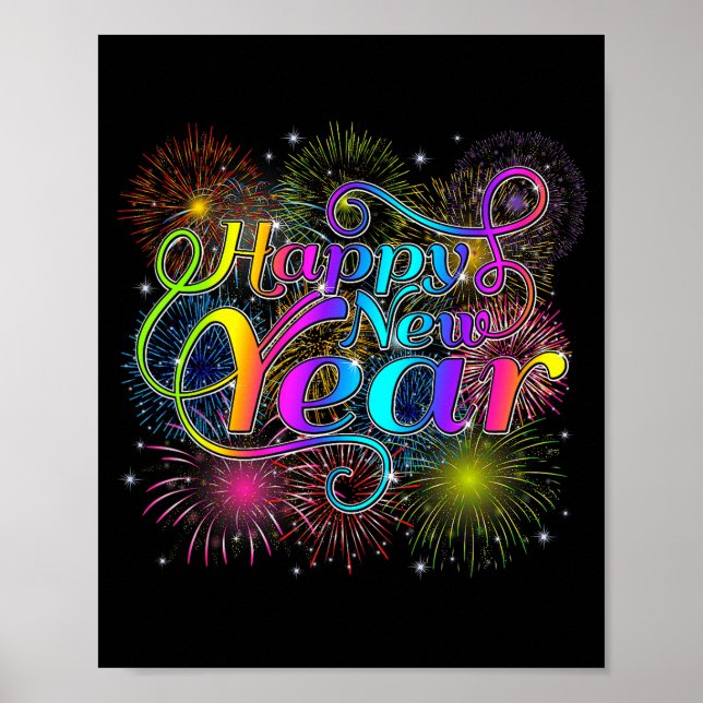 Happy New Year Party New Years Eve 2026 Fireworks  Poster (Front)