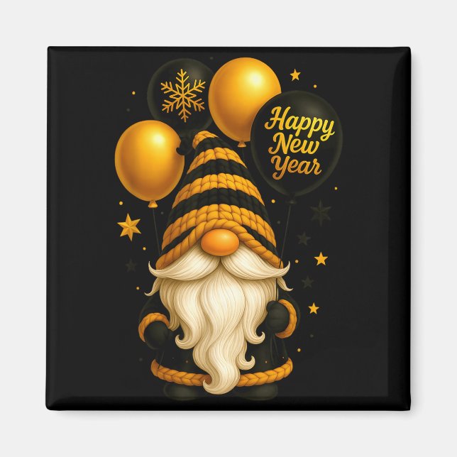 Happy New Year Party New Years Eve 2026 Gnome Love Magnet (Front)