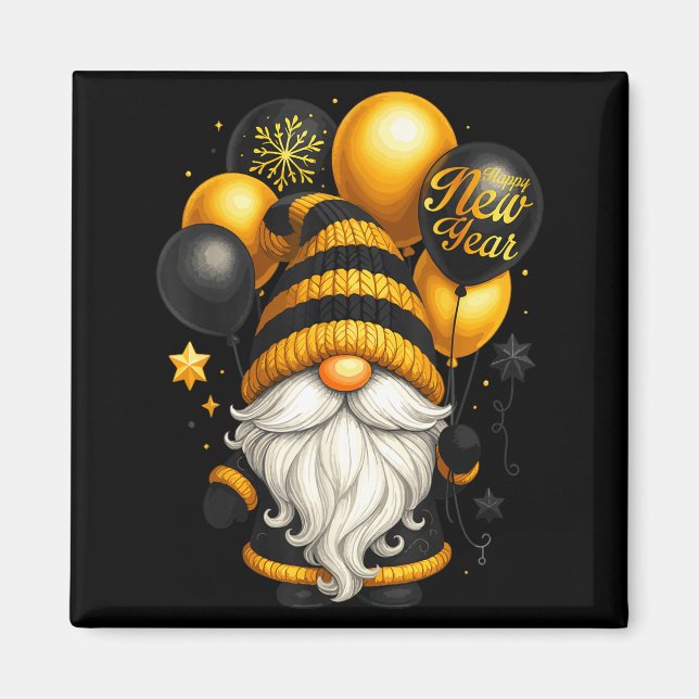 Happy New Year Party New Years Eve 2026 Gnome Love Magnet (Front)