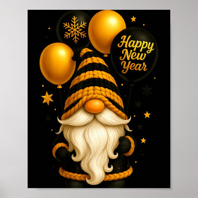 Happy New Year Party New Years Eve 2026 Gnome Love Poster (Front)