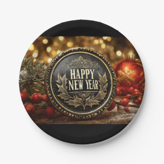Happy New Year party Paper Plate