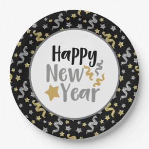 Happy New Year party Paper Plate
