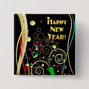 Happy New Year Party Pin