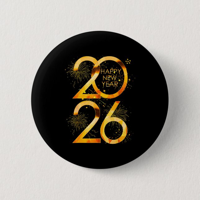 Happy New Year Party Supplies 2026 Family Matching 6 Cm Round Badge (Front)