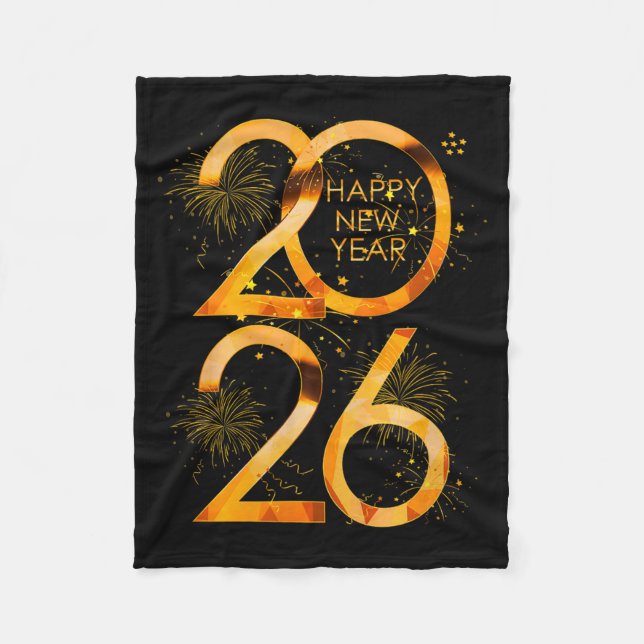 Happy New Year Party Supplies 2026 Family Matching Fleece Blanket (Front)