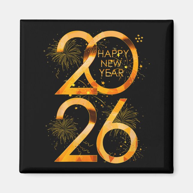 Happy New Year Party Supplies 2026 Family Matching Magnet (Front)