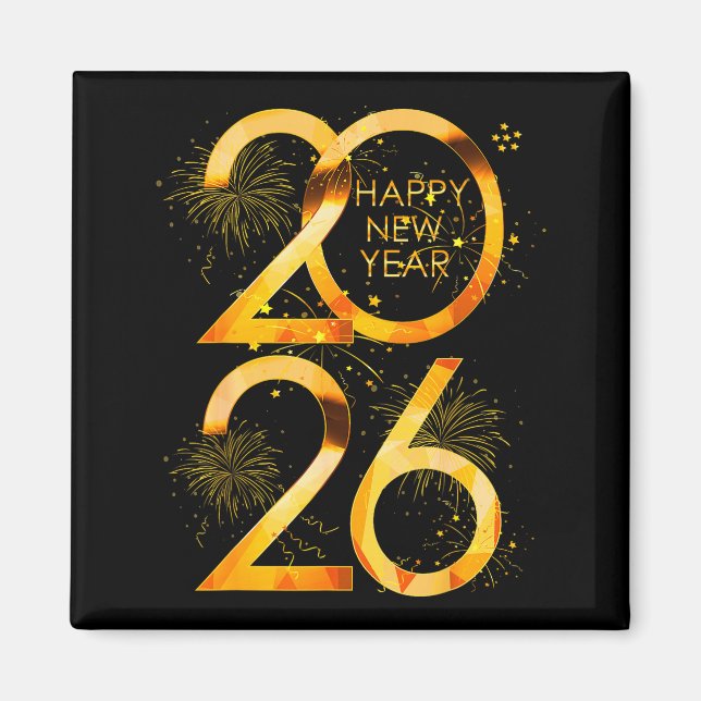 Happy New Year Party Supplies 2026 Family Matching Magnet (Front)