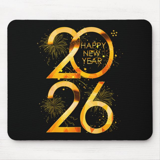 Happy New Year Party Supplies 2026 Family Matching Mouse Mat (Front)