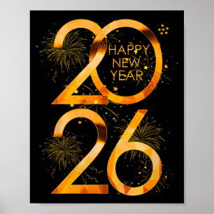 Happy New Year Party Supplies 2026 Family Matching Poster