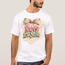 Happy New Year Pastel Bow Festive