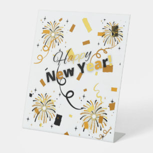 Happy New Year Pedestal Sign