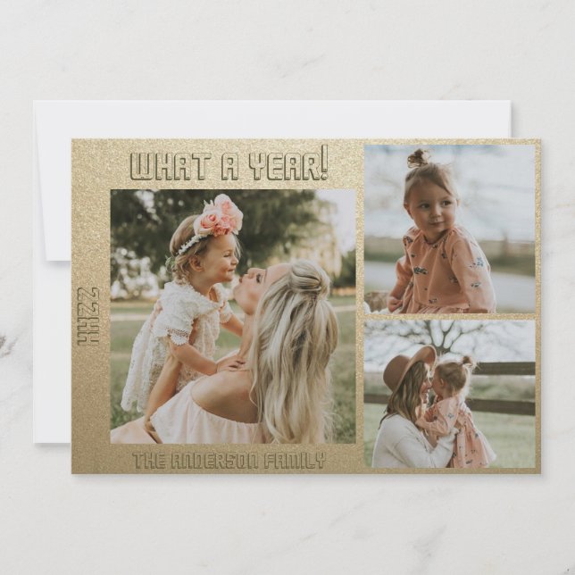 Happy new year   Personalised  Photo and Text Holiday Card (Front)