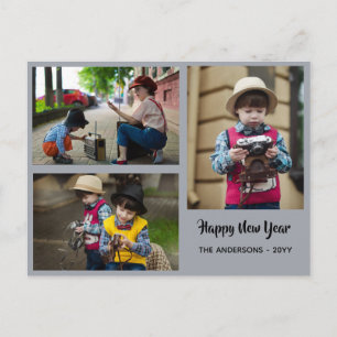 Happy New Year - PHOTO COLLAGE - Personalised 2018 Holiday Postcard