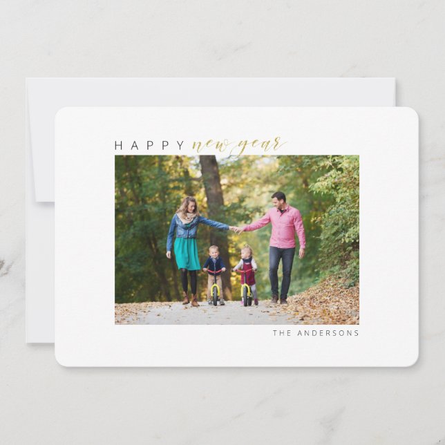 Happy New Year Photo Holiday Card (Front)