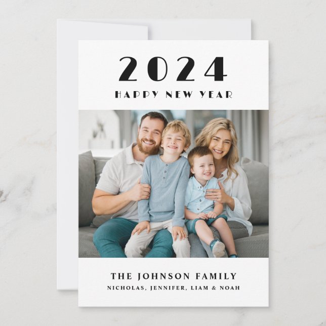 Happy New Year Photo Holiday Card (Front)