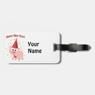 Happy New Year! Pig Luggage Tag
