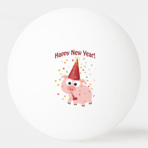 Happy New Year Pig Ping Pong Ball