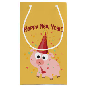 Happy New Year Pig Small Gift Bag